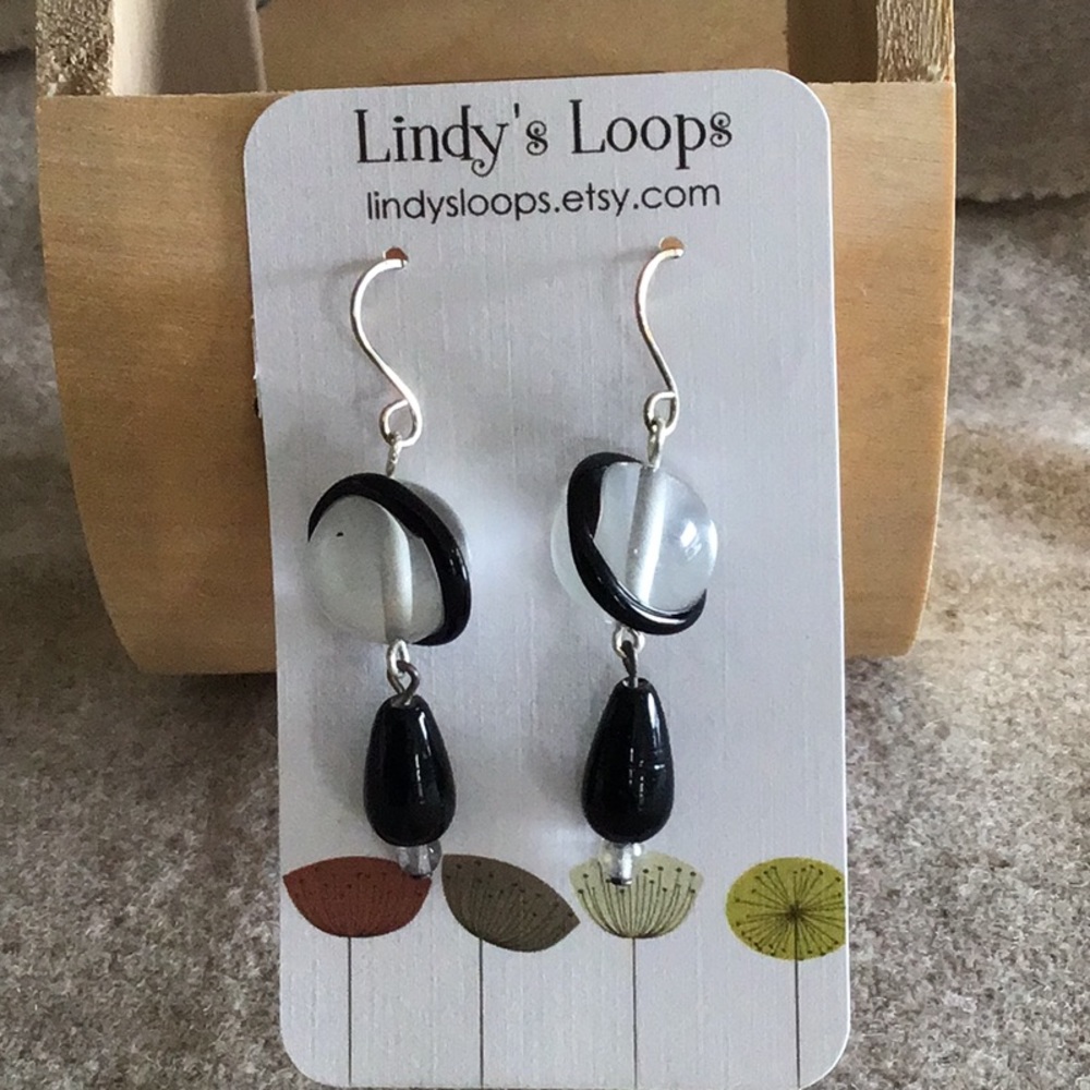 OOAK Handcrafted earrings with vintage crystal